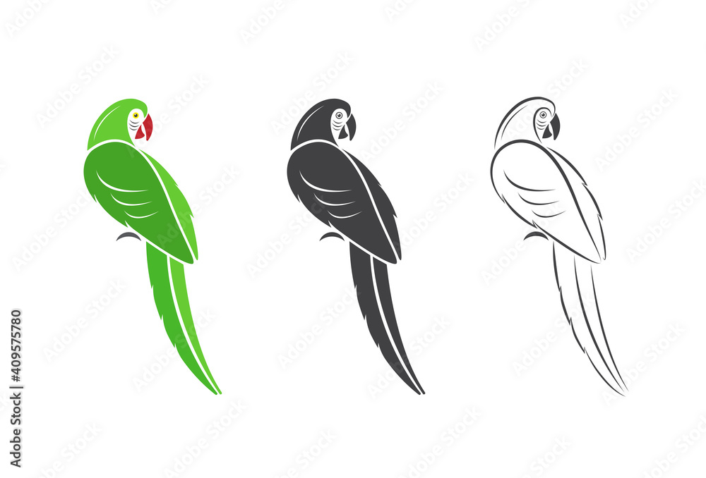 Vector of parrot design on white background. Easy editable layered vector illustration. Wild Animals. Vector of parrot design on white background. Easy editable layered vector illustration. Wild Animals.