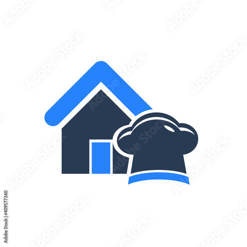 Restaurant Icon. Pizza house, burger shop, juice bar, pasta, online order, fast food icon.