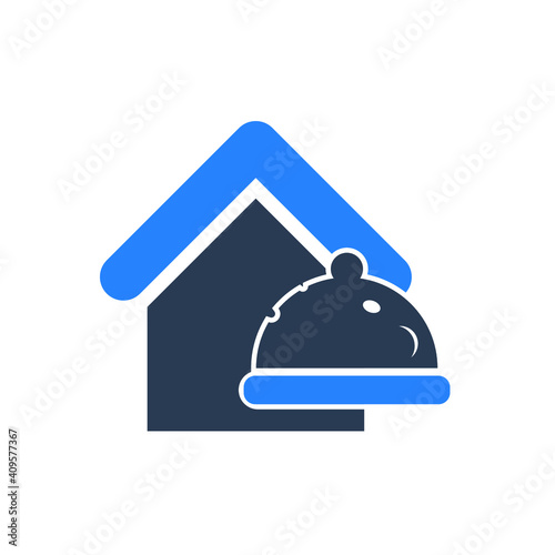 Restaurant Icon. Pizza house, burger shop, juice bar, pasta, online order, fast food icon.
