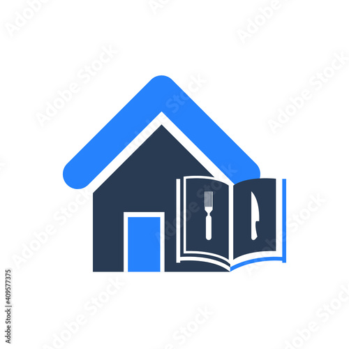 Restaurant Icon. Pizza house, burger shop, juice bar, pasta, online order, fast food icon.