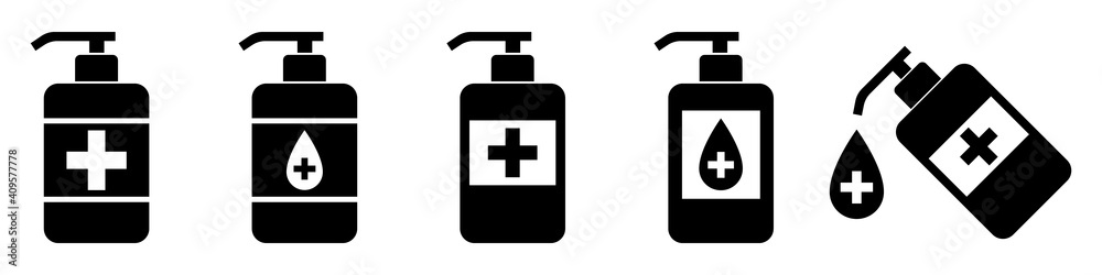 Hand antiseptic. Hand washing with disinfectant. Vector illustration. Hand antiseptic. Hand washing with disinfectant. Vector illustration.
