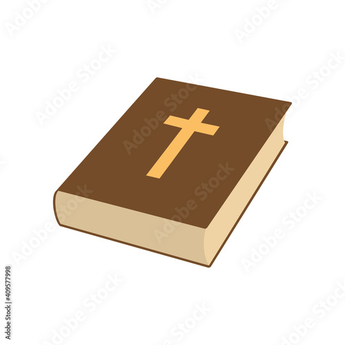 Bible book icon. Vector illustration. Christian church book