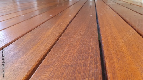 Close up of freshly oiled Australian Spotted Gum Timber Decking