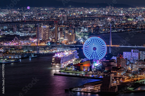 City Nightscape in Osaka Japan © TomohisaHashino