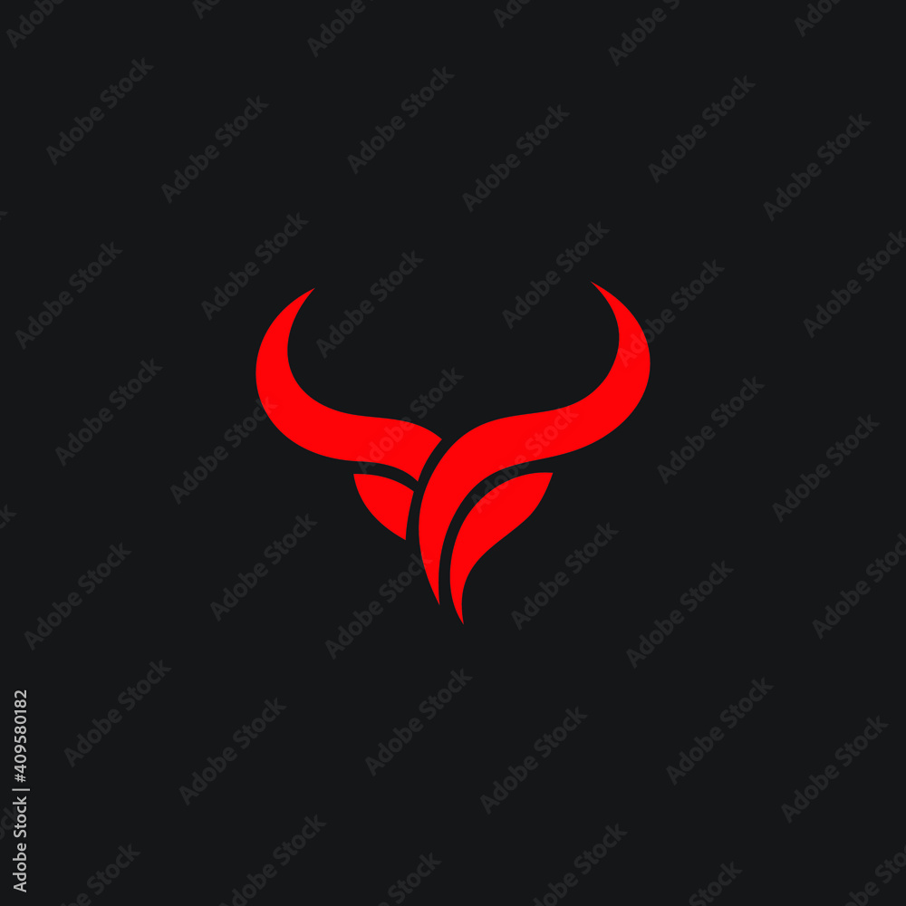 logo bull strong animal vector icon templet 