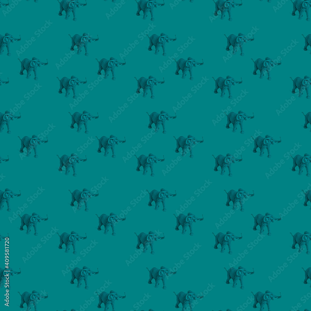 Seamless pattern with abstract elephants in a single color Seamless pattern with abstract elephants in a single color