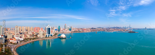 Aerial photography Qingdao Bay city architecture landscape skyline panorama © 昊 周