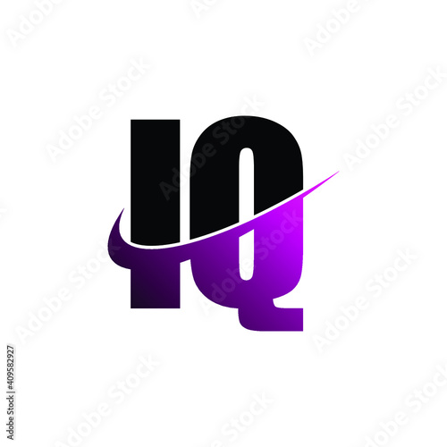 Letter IQ simple logo design vector