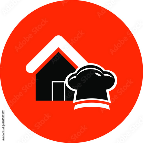 Restaurant Icon. Pizza house, burger shop, juice bar, pasta, online order, fast food icon.