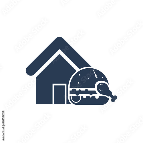 Restaurant Icon. Pizza house, burger shop, juice bar, pasta, online order, fast food icon.
