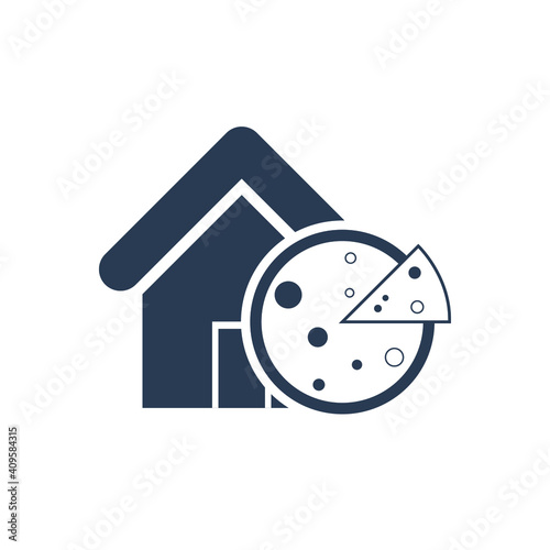 Restaurant Icon. Pizza house, burger shop, juice bar, pasta, online order, fast food icon.