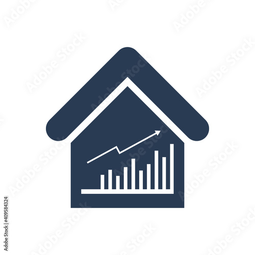 Home value icon. home investment, real estate, property value, residential growth icon.