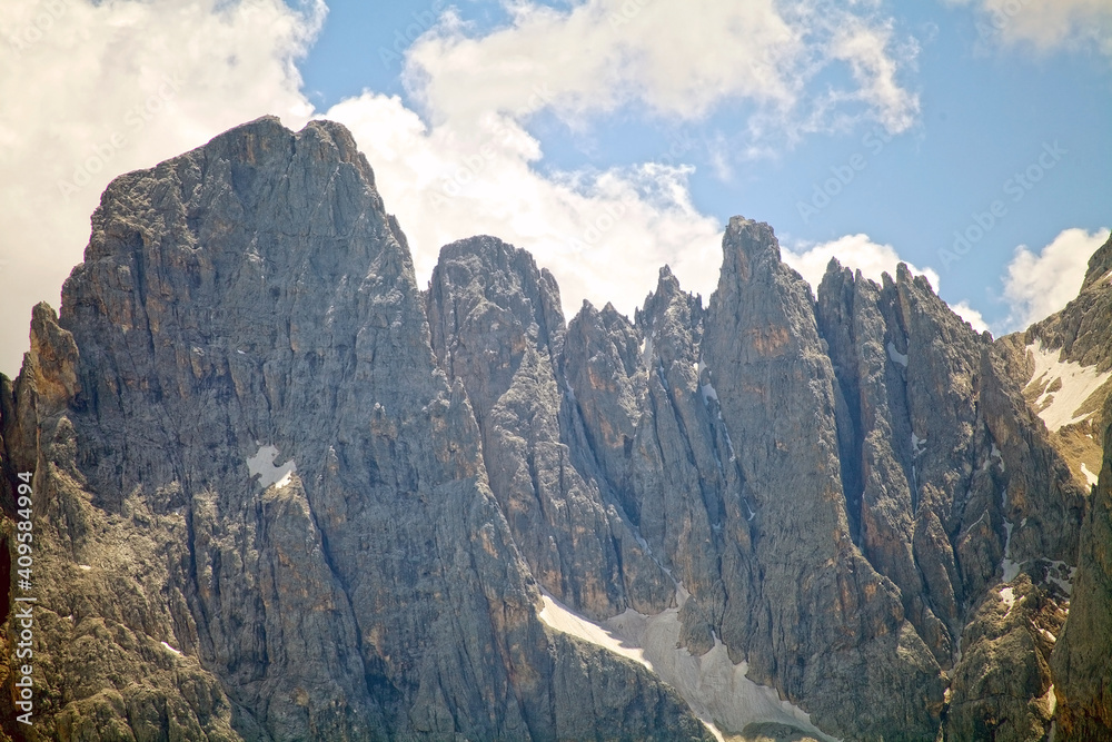 Pala group in the Dolomites, a mountain range in northeastern Italy Pala group in the Dolomites, a mountain range in northeastern Italy