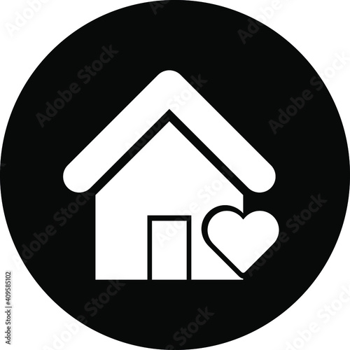 Love home icon. sweet house for love, couple home icon.