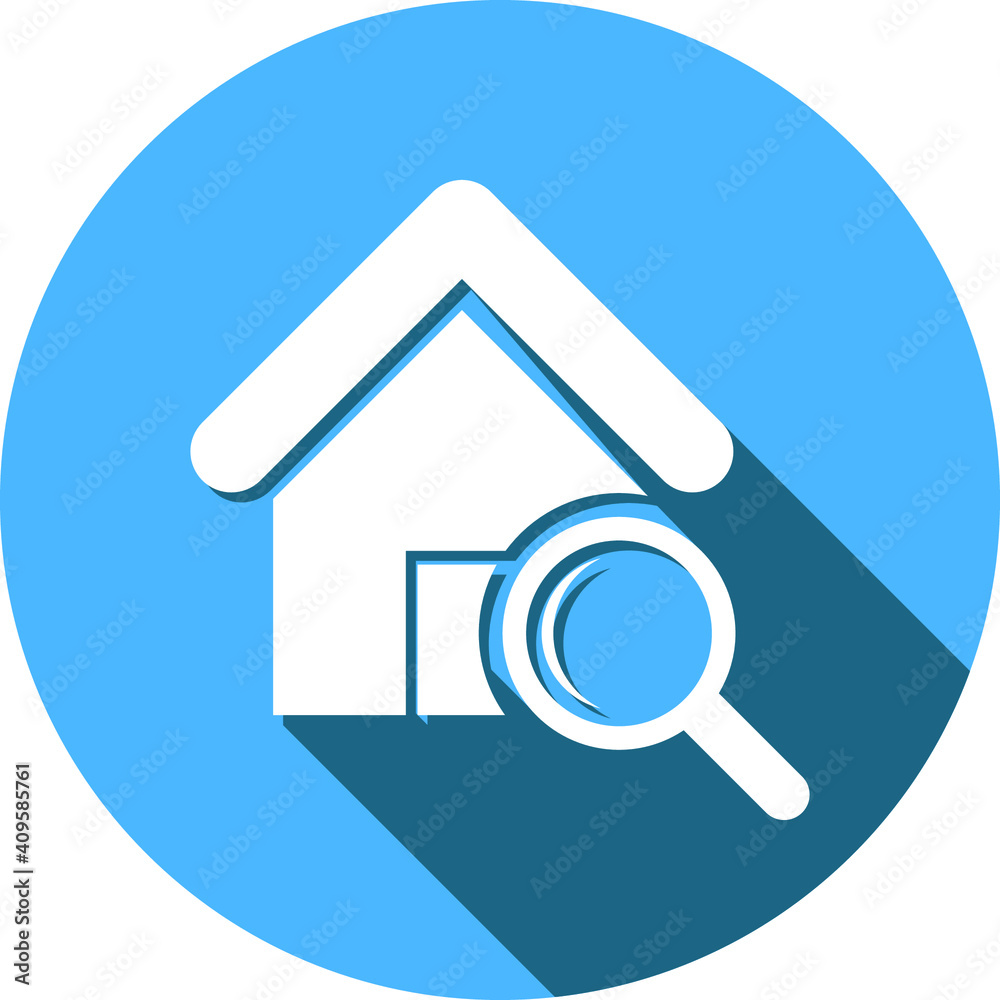 Find Home Icon. Search home, real estate, magnifying, house search, land property icon. Find Home Icon. Search home, real estate, magnifying, house search, land property icon.