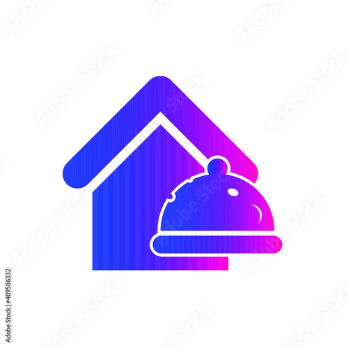 Restaurant Icon. Pizza house, burger shop, juice bar, pasta, online order, fast food icon.