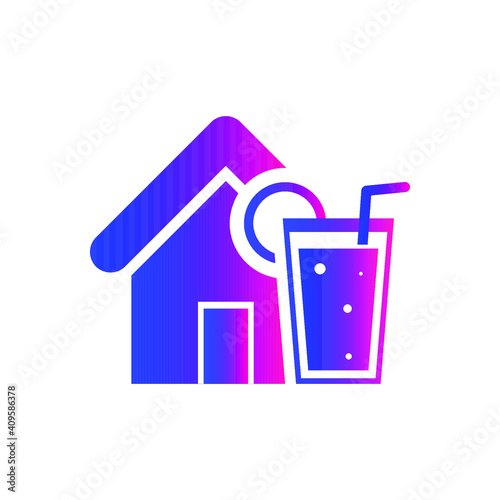 Restaurant Icon. Pizza house, burger shop, juice bar, pasta, online order, fast food icon.