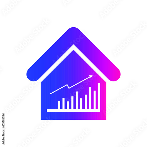 Home value icon. home investment, real estate, property value, residential growth icon.