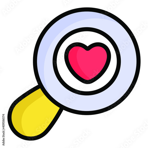 love search, find color outline icon collection for valentine day,