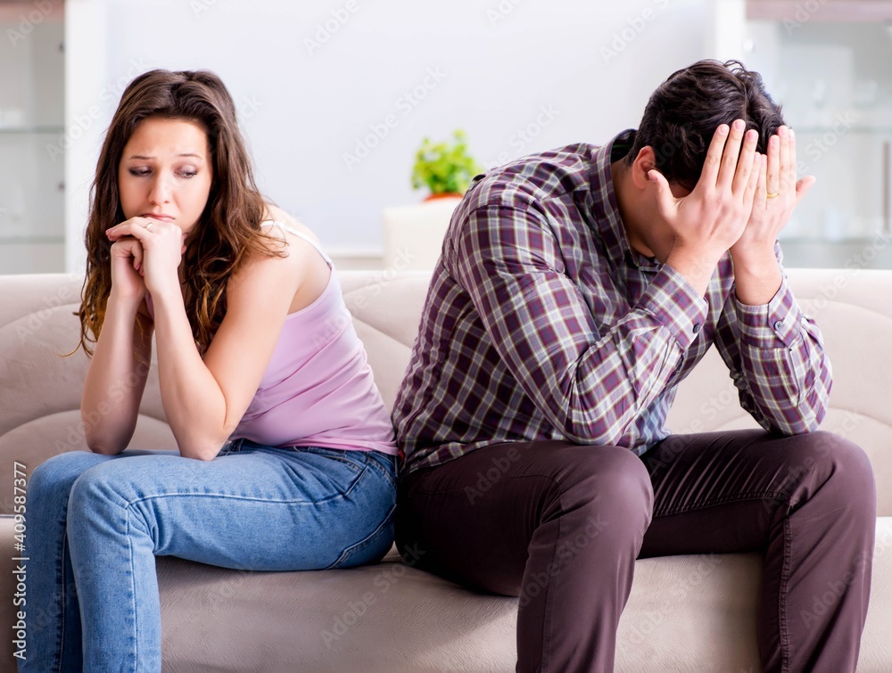 Young family in broken relationship concept Young family in broken relationship concept
