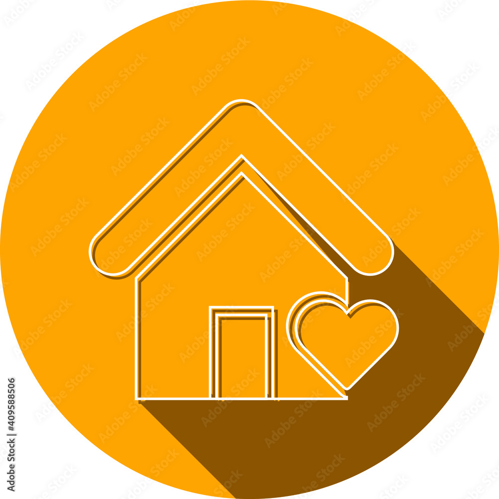 Love home icon. sweet house for love, couple home icon.
