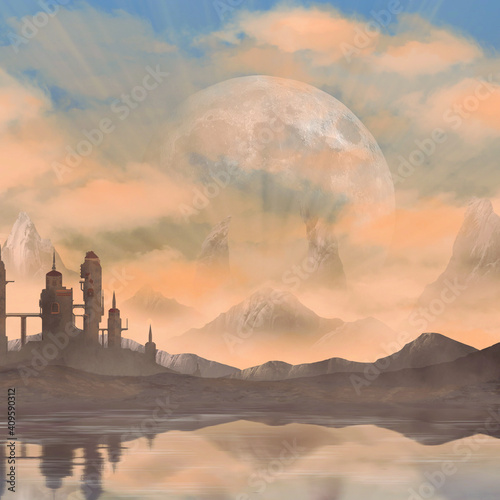 sunrise over the city