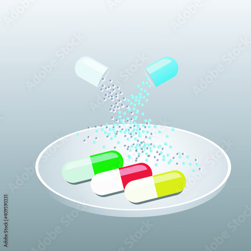 pills and capsules vector design