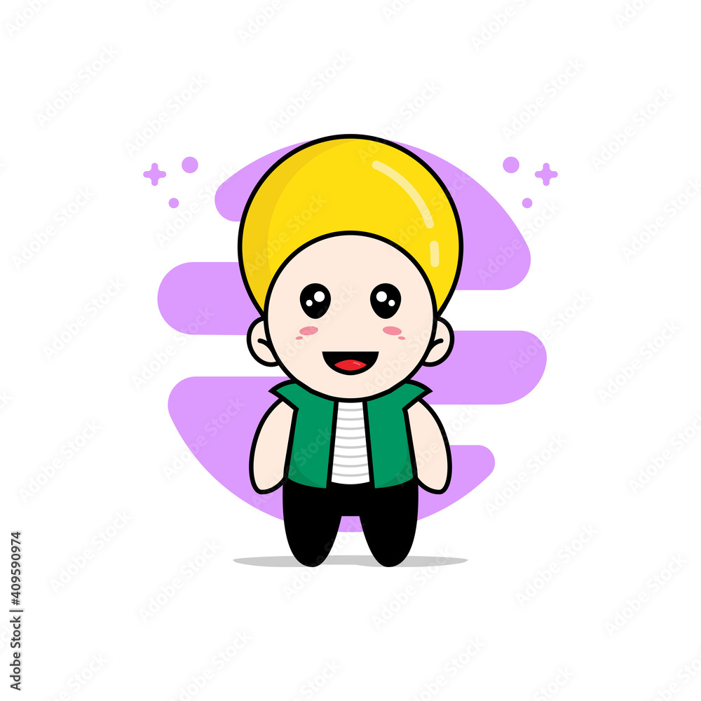 Cute men character wearing lemon costume. Cute men character wearing lemon costume.