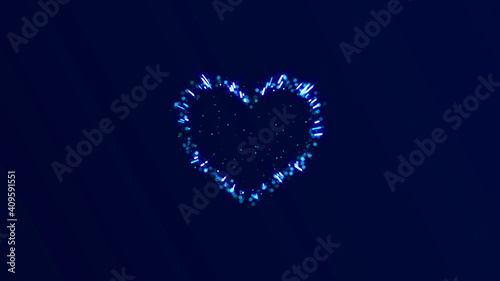 Neon Lights Love Heart And Romantic Abstract Glow Particles 