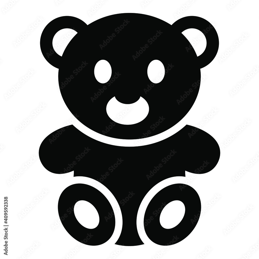 teddy bear, toy black simple icon decorative element for valentine's day. teddy bear, toy black simple icon decorative element for valentine's day.