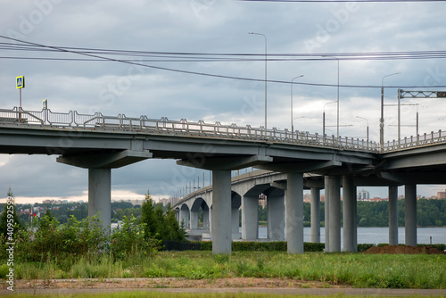 Automobile bridge over the Volga river in the city of Kostroma