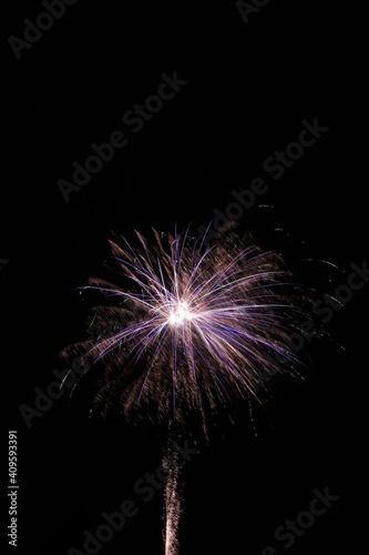 View of a beautiful fireworks display on New Year s Eve