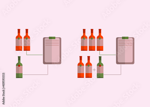 alcoholic drinks ordering infographics, for graphic and web design, beverages logistics