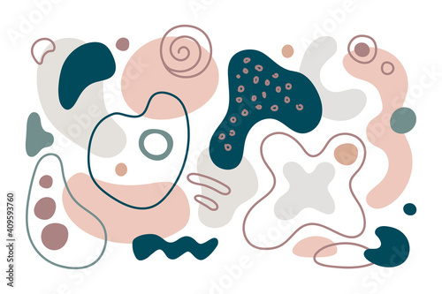 Set of fluid abstract shapes..Vector set of minimal with organic abstract liquid shapes in pastel colors. collection fluid abstract shapes on trendy minimal design and pastel colors.geometric elements