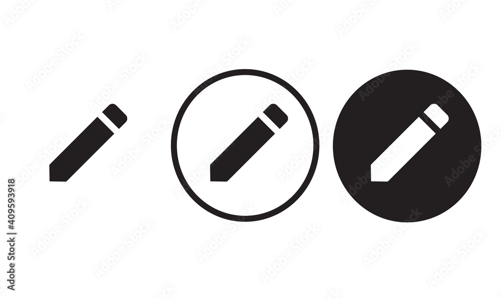 mode edit icon black outline for web site design 
and mobile dark mode apps 
Vector illustration on a white background