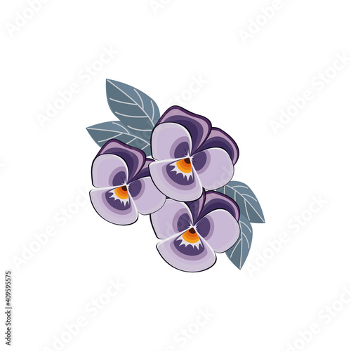 Flower vector pansy element