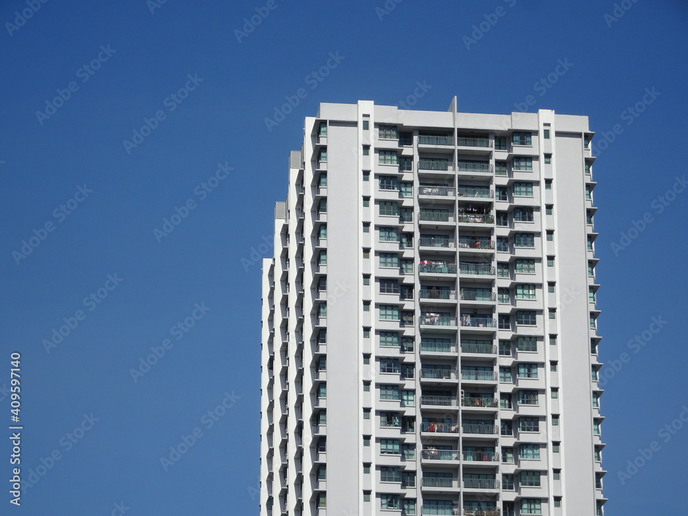 SELANGOR, MALAYSIA -JULY 22, 2020: High rise apartment building with modern facade design. Popular in the urban areas in Malaysia. Various facilities for the use of the residents are provided. SELANGOR, MALAYSIA -JULY 22, 2020: High rise apartment building with modern facade design. Popular in the urban areas in Malaysia. Various facilities for the use of the residents are provided.
