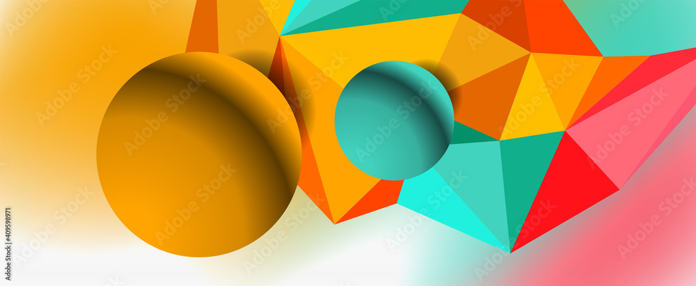 Trendy 3d geometric composition, design template for business or technology presentation, internet poster or web brochure cover Trendy 3d geometric composition, design template for business or technology presentation, internet poster or web brochure cover