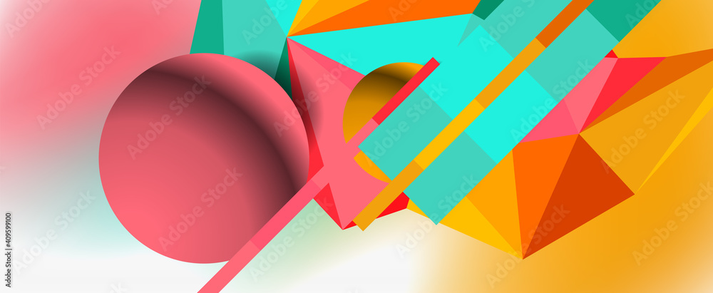 Trendy 3d geometric composition, design template for business or technology presentation, internet poster or web brochure cover Trendy 3d geometric composition, design template for business or technology presentation, internet poster or web brochure cover