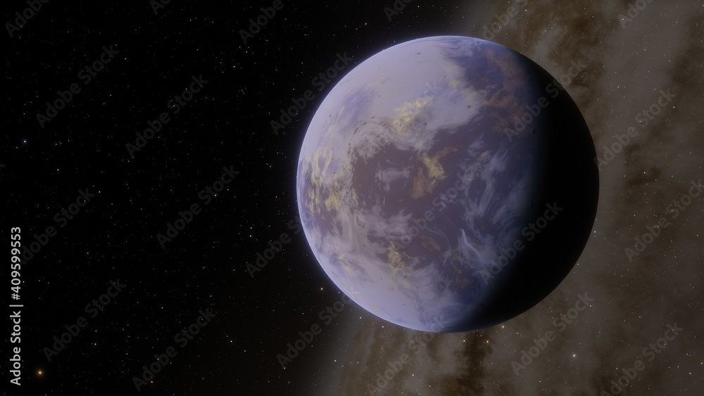 Naklejka premium Planets and galaxy, science fiction wallpaper. Beauty of deep space. Billions of galaxy in the universe Cosmic art background 3d render 