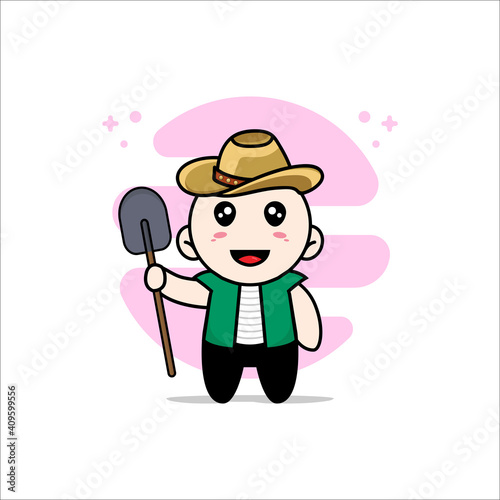 Cute men character wearing breeder costume.