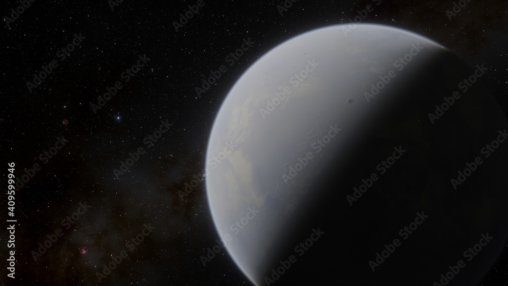 Planets and galaxy, science fiction wallpaper. Beauty of deep space. Billions of galaxy in the universe Cosmic art background 3d render
