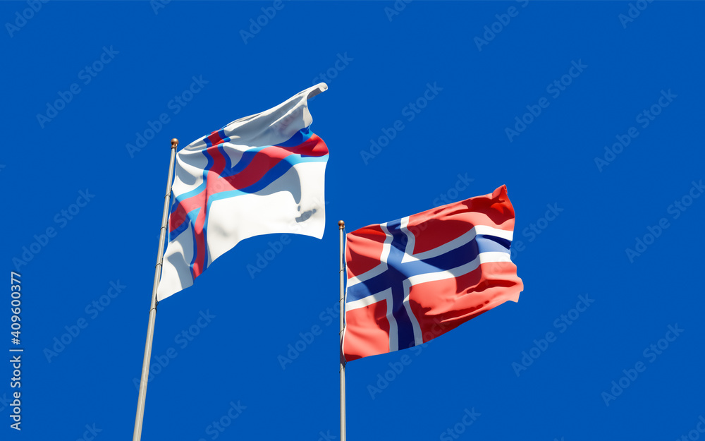 Flags of Faroe Islands and Norway. Flags of Faroe Islands and Norway.