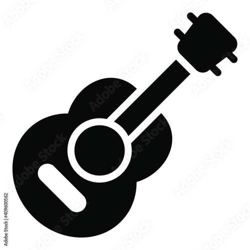 guitar, melody, musical black simple icon decorative element for valentine's day.