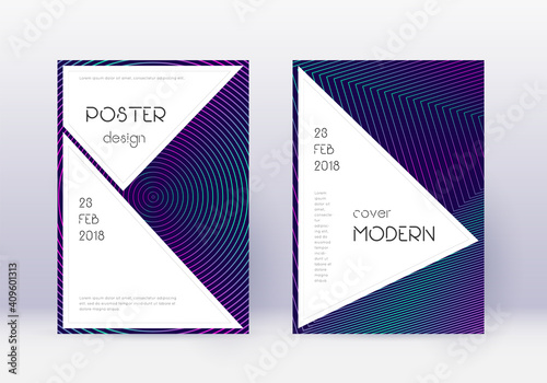Stylish cover design template set. Neon abstract l