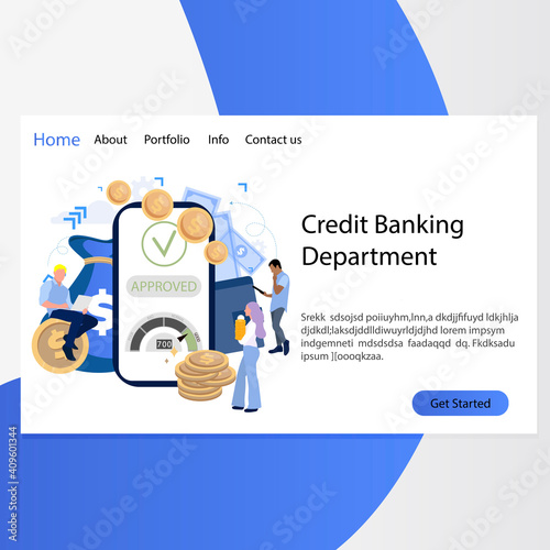 Credit banking department landing page. Approved loan