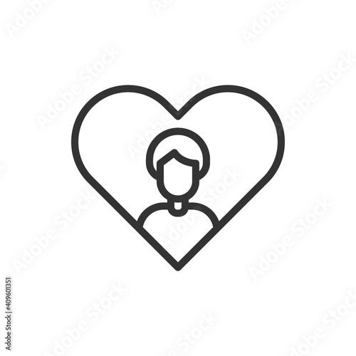 Heart Man Love Icon Or Logo Vector Illustration