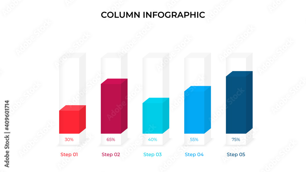 Business data visualization. Column chart. Vector business template for presentation. Creative concept for infographic.