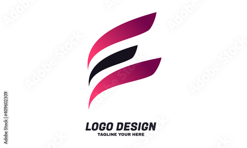 stock vector creative initial logo e with colorful design template