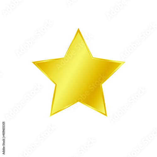  vector image of gold star like metal with embossing isolated on white background
